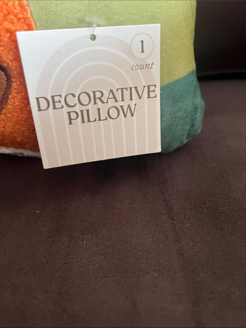 Colorful Turkey Decorative Pillow - Orange, Pink, Green, White